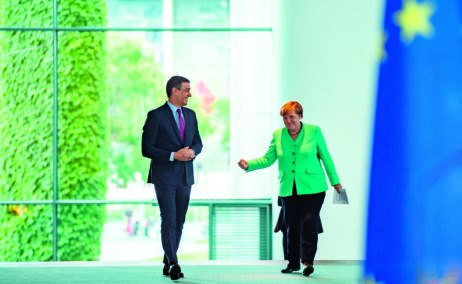 Pedro Sánchez y Angela Merkel