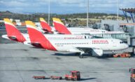 Aviones de Iberia, filial de IAG, en el aeropuerto Adolfo Suárez-Madrid Barajas