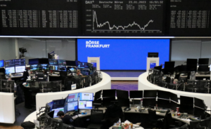 The German share price index DAX graph is pictured at the stock exchange in Frankfurt, Germany, January 23, 2023. REUTERS/Staff